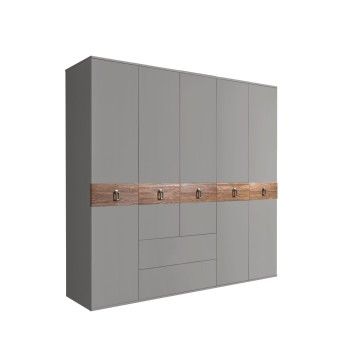 Шкаф 5-ти дверный с ящиками, Bogemia Wood Fa (Серый/Хром) БМШ2/51(Wo)