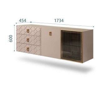 Комод 1.6м Bogemia Fly Farfalle (Мокка) (Novabuk/Золото) БМКМ-4[5][10]