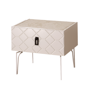 Тумба прикроватная Bogemia Farfalle (Слоновая кость) (Lakobel/Черный) БМТП-1(Fa)