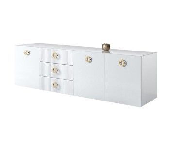 Комод 2.1м Bogemia Fly Fillini (Белый) (Lakobel/Золото) БМКМ-5