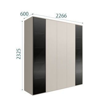 Шкаф 5-ти дв. Bogemia Air (Шелк/Черный) БМШ2/5(2)