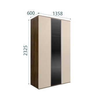 Шкаф 3-х дверный Bogemia Woodline Air (Ваниль/Серебро) БМШ2/3(1)