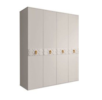 Шкаф 4-х дв. Bogemia Farfalle (Шелк/Золото) БМШ2/4(Fa)