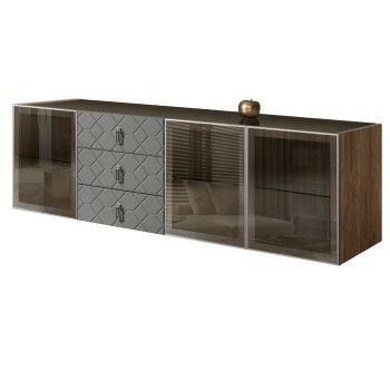 Комод 2.1м Bogemia Woodline Fly Fa (Серый) (Lakobel/Хром) БМКМ-5[5]