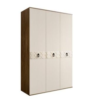 Шкаф 3-х дверный Bogemia Woodline Fa (Слоновая кость/Черный) БМШ2/3