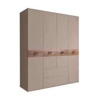 Шкаф 4-х дверный с ящиками, Bogemia Wood Fi (Мокка/Хром) БМШ2/41(Wo)