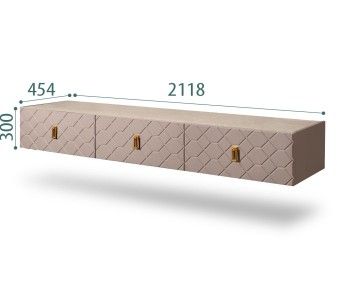 Тумба телевизионная 2.1м Bogemia Fly Farfalle (Мокка) (Novabuk/Золото) БМТ-2