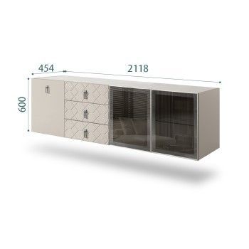 Комод 2.1м Bogemia Fly Fa (Шелк) (Novabuk/Хром) БМКМ-5[5][10]