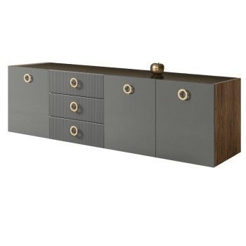 Комод 2.1м Bogemia Woodline Fly Fi (Серый) (Lakobel/Золото) БМКМ-5