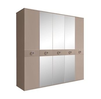 Шкаф 5-ти дв. с зеркалами Bogemia Fillini (Мокка/Хром) БМШ1/5(Fi)
