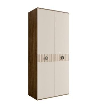 Шкаф 2-х дверный Bogemia Woodline Fi (Слоновая кость/Хром) БМШ2/2