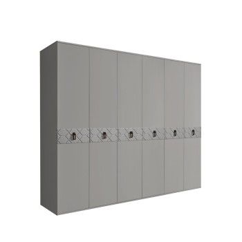 Шкаф 6-ти дв. Bogemia Farfalle (Серый/Черный) БМШ2/6(Fa)