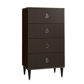 Комод 4 ящика Римини СОЛО (Орех империя/Серебро) РМКМ-6(s)