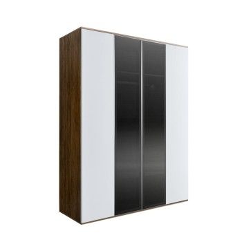 Шкаф 4-х дв. Bogemia Woodline Air (Белый/Серебро) БМШ2/42(2)