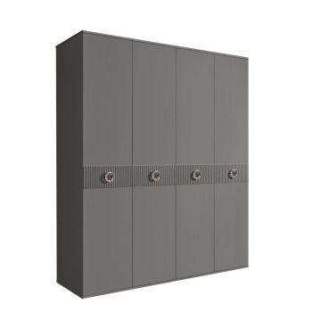 Шкаф 4-х дв. Bogemia Fillini (Серый/Хром) БМШ2/4(Fi)