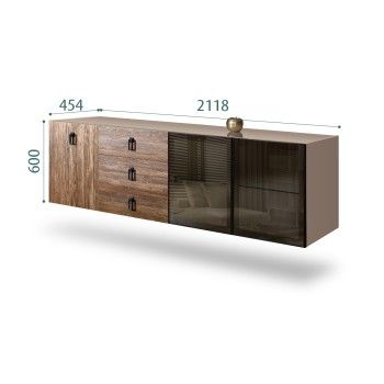 Комод 2.1м Bogemia Fly Wood Fa (Мокка) (Lakobel/Черный) БМКМ-5[5][10]