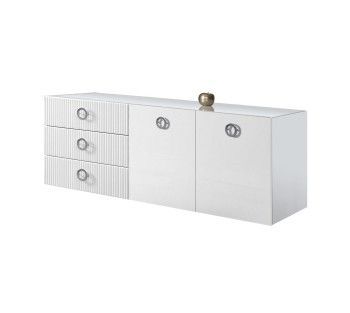 Комод 1.6м Bogemia Fly Fillini (Белый) (Lakobel/Хром) БМКМ-4