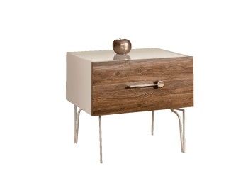 Тумба прикроватная Bogemia Wood Wo (Слоновая кость) (Lakobel/Золото) БМТП-1(Wo)