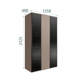 Шкаф 3-х дверный Bogemia Air (Мокка/Черный) БМШ2/3(2)
