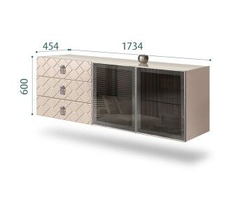 Комод 1.6м Bogemia Fly Farfalle (Ваниль) (Lakobel/Хром) БМКМ-4[5]