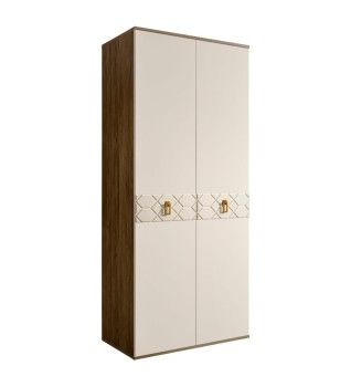 Шкаф 2-х дверный Bogemia Woodline Fa (Слоновая кость/Золото) БМШ2/2
