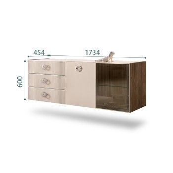 Комод 1.6м Bogemia Woodline Fly Fi (Ваниль) (Lakobel/Хром) БМКМ-4[5][10]