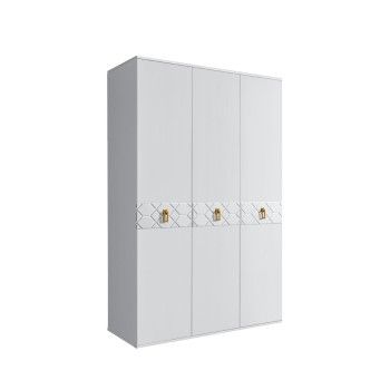 Шкаф 3-х дверный Bogemia Farfalle (Белый/Золото) БМШ2/3(Fa)