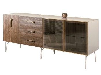 Комод 2.1м Bogemia Wood Wo (Слоновая кость) (Lakobel/Золото) БМКМ-5(Wo)[5][10]