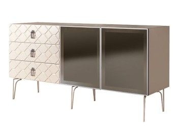 Комод 1.6м Bogemia Farfalle (Слоновая кость) (Novabuk/Хром) БМКМ-4(Fa)[5]