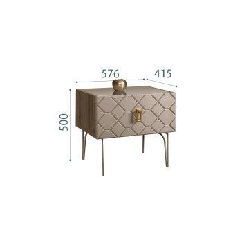 Тумба прикроватная Bogemia Woodline Fa (Мокка) (Lakobel/Золото) БМТП-1