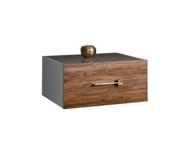 Тумба прикроватная Bogemia Fly Wood Wo (Серый) (Lakobel/Золото) БМТП-1