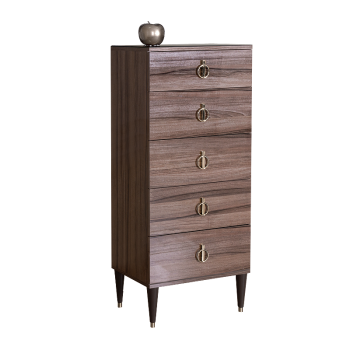 Комод узкий Римини (Орех империя/Серебро) РМКМ-2