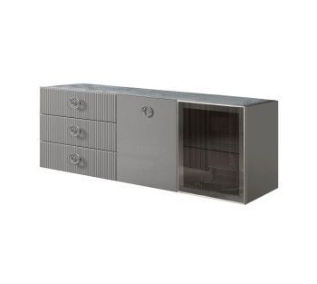 Комод 1.6м Bogemia Fly Fillini (Серый) (Novabuk/Хром) БМКМ-4[5][10]