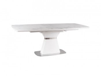 Стол обеденный SIGNAL SATURN II 160 (белый мрамор/белый мат)