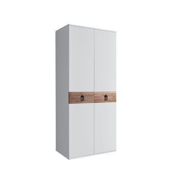 Шкаф 2-х дверный Bogemia Wood Fa (Белый/Черный) БМШ2/2(Wo)