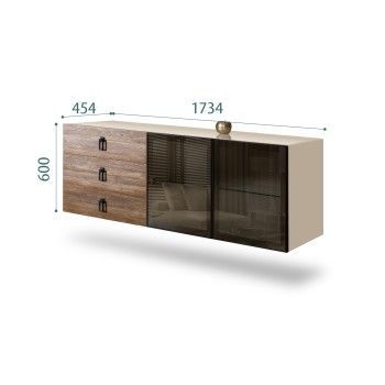 Комод 1.6м Bogemia Fly Wood Fa (Ваниль) (Lakobel/Черный) БМКМ-4[5]