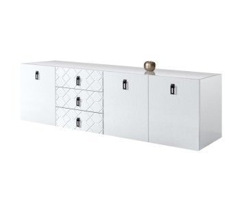 Комод 2.1м Bogemia Fly Farfalle (Белый) (Lakobel/Черный) БМКМ-5