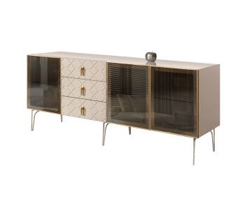 Комод 2.1м Bogemia Farfalle (Ваниль) (Lakobel/Золото) БМКМ-5(Fa)[5]