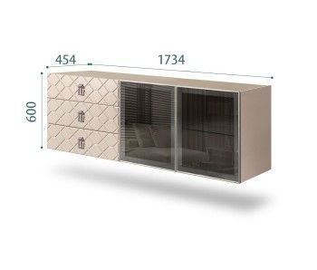 Комод 1.6м Bogemia Fly Farfalle (Ваниль) (Novabuk/Хром) БМКМ-4[5]