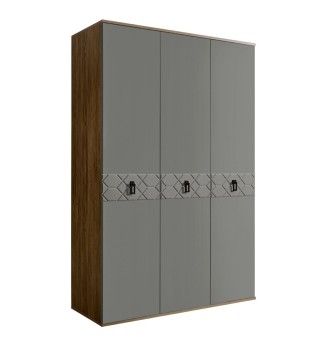 Шкаф 3-х дверный Bogemia Woodline Fa (Серый/Черный) БМШ2/3