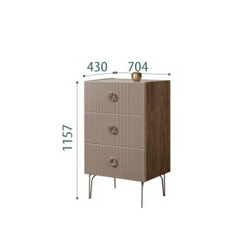 Комод Bogemia Woodline Fi (Мокка) (Lakobel/Хром) БМКМ-1