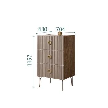 Комод Bogemia Woodline Fi (Мокка) (Lakobel/Золото) БМКМ-1