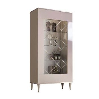 Витрина 2-ств. Римини (Слоновая кость/Серебро) (Левая) РМВ2-2С