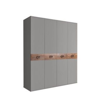 Шкаф 4-х дв. Bogemia Wood Fi (Серый/Хром) БМШ2/4(Wo)