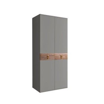Шкаф 2-х дверный Bogemia Wood Fa (Серый/Золото) БМШ2/2(Wo)