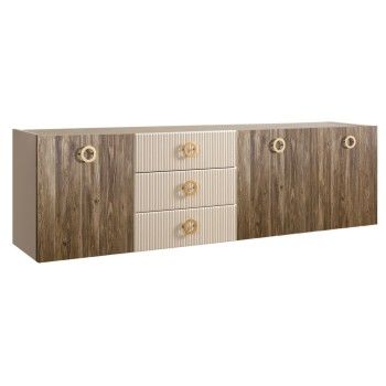 Комод 2.1м Bogemia Woodline Fly Wood Fi (Слоновая кость) (Novabuk/Золото) БМКМ-5