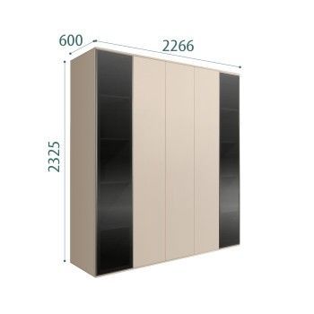 Шкаф 5-ти дв. Bogemia Air (Ваниль/Серебро) БМШ2/5(2)