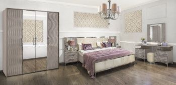 Спальня Гравита 4-ств серый камень глянец