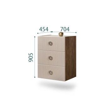 Комод Bogemia Woodline Fly Fi (Ваниль) (Lakobel/Хром) БМКМ-1