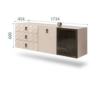 Комод 1.6м Bogemia Fly Farfalle (Ваниль) (Lakobel/Черный) БМКМ-4[5][10]